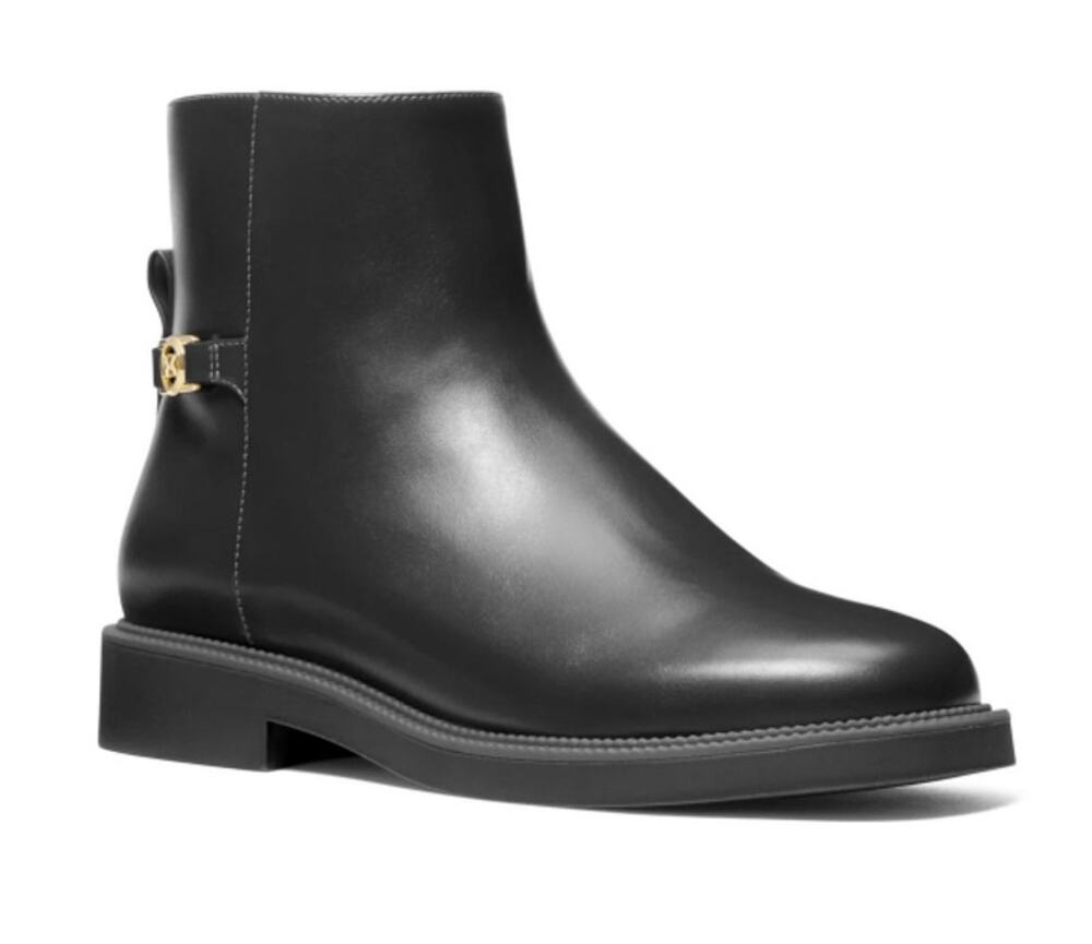 Michael Kors Mandy Bootie Boots Women's Size 8M Black Faux Leather Ankle Logo